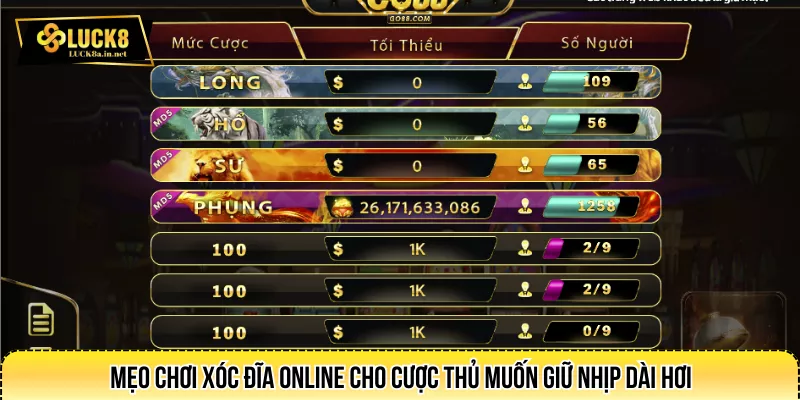 Mẹo chơi xóc đĩa online cho cược thủ muốn giữ nhịp dài hơi