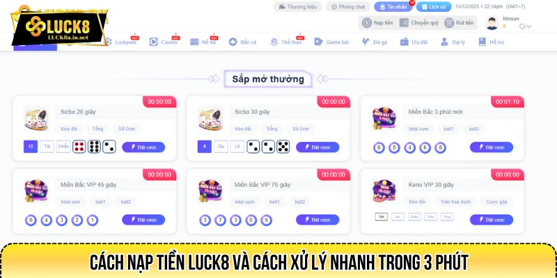 Nạp tiền LUCK8