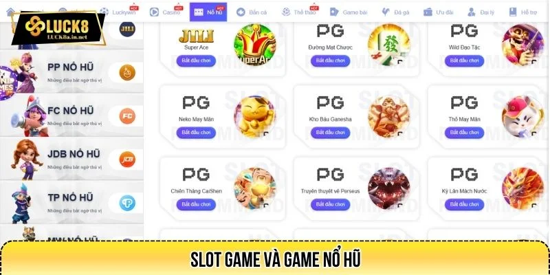 Slot game sở hữu nhiều game với tỷ lệ RTP cao